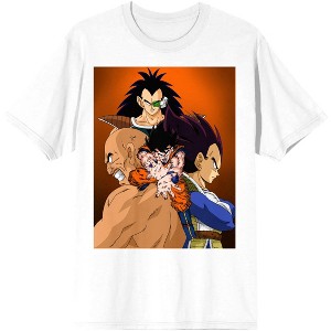 Dragon Ball Z Anime Cartoon Character Group Men's White Graphic Tee - 1 of 2