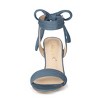 Allegra K Women's Back to College Faux Suede Open Toe Ankle Tie Back Chunky Heel Sandals - 2 of 4
