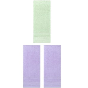 REGALWOVEN 3 Pack Solid Striped Soft Absorbent Bathroom Hand Towels for Hand, Face 14" x 30" - 1 of 4