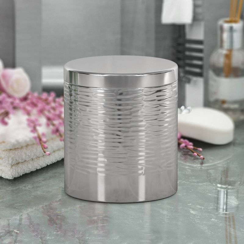 Metropolitan Metal Bathroom Vanity Countertop Storage Organizer Canister Jar - Nu Steel, 6 of 8