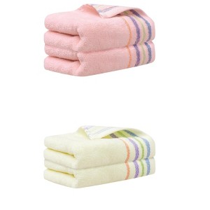 Unique Bargains Colorful Striped Pattern Comfort Quick-Drying Hand Towel 4 Pcs 13" x 30" - 1 of 4