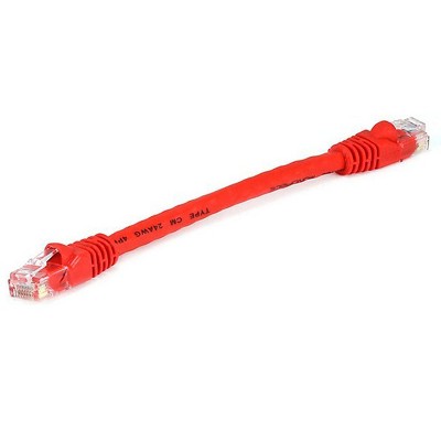 Monoprice Cat6 Ethernet Patch Cable - 0.5 Feet - Red | Network Internet Cord - RJ45, Stranded, 550Mhz, UTP, Pure Bare Copper Wire, 24AWG