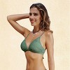 Women's Textured Strappy Back Swim Bikini Top - Cupshe - 2 of 4
