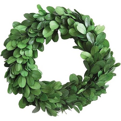 Luupathcy Preserved Genuine Boxwood Wreath,for Home Wall Porch Decoration