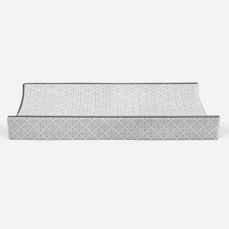 Bacati - Love Quilted Muslin Changing Pad Cover Gray, 5 of 10