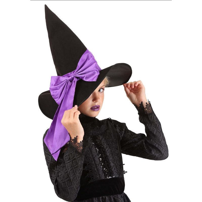 HalloweenCostumes.com    Custom Color Kid's Witch Hat, Black, 1 of 3