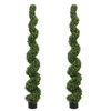 6FT Artificial Spiral Topiary Trees, Faux Boxwood Plants, Twisted Potted Design, Set of 2-- Frevyn - 3 of 4