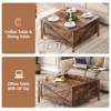 Lift Top Coffee Table, Square Center Table with Hidden Storage Compartment, Brown - 4 of 4