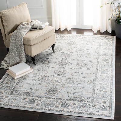 Isabella Gray Floral Medallion Synthetic Area Rug 4' x 6'