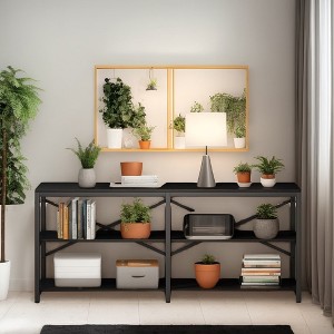 Hommoo 55" Console Table, Sofa Table with 3-Tier Storage Shelve - 1 of 4
