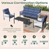 Cesicia 4-Piece Gray Patio Sofa Set With Side Table & Cushions for Relaxing in Your Backyard, Porch, Poolside - 2 of 4