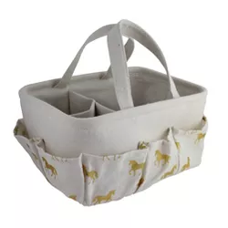 Beriwinkle "All Over Gold" Unicorn Print Diaper Caddy - Ivory