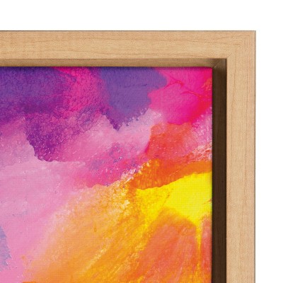 Colorful Abstract Canvas Print for Kids with Natural Frame