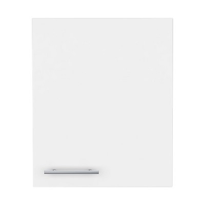 GlasFlength Kitchen Storage 1 Door Kitchen Wall Cabinet Internal Shelves Cabinet Storage Cupboard for Kitchen, White, 13.1"*19.7"*23.6"