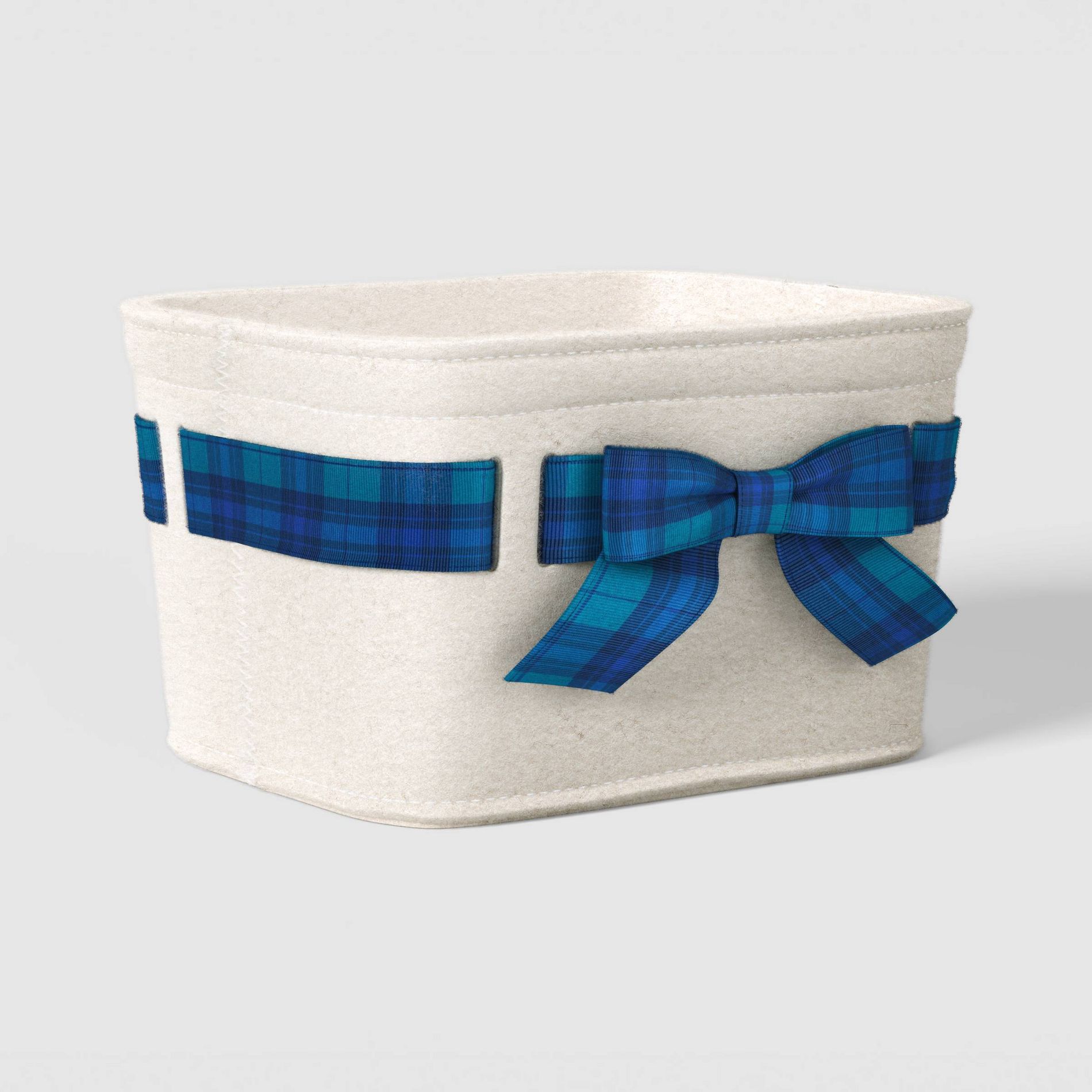 Plaid Bow Basket Blue - Threshold™