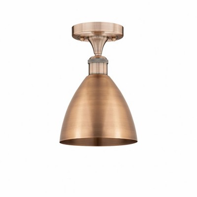 Metal Bristol - 1 Light Semi-Flush Mount In Industrial Style-10.25 Inches Tall and 7.5 Inches Wide