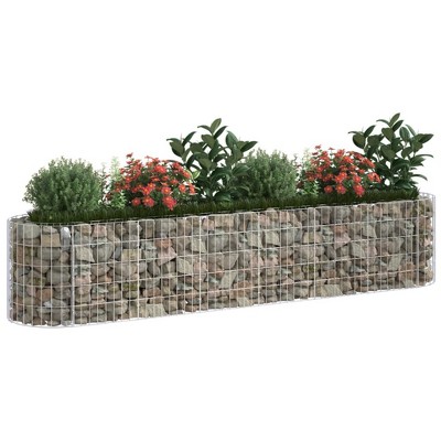 VidaXL Large Galvanized Iron Gabion Raised Bed