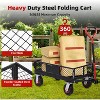 Acekool Foldable Steel Garden Cart, 360lbs Capacity, Removable Mesh Sides, 6" All-Terrain Wheels, 180° Rotating Handle, Yard Utility Wagon - 2 of 4
