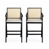 FURNIinspire Counter And Bar Stools Modern Bar Stool, Counter Height Bar Stools, Kitchen Stool Bar Chair with Fabric Seat, Black, 22.5"*20.25"*39.5" - 2 of 4