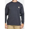 Carhartt Men's Loose Fit Heavyweight Long Sleeve Logo Pocket Work T-Shirt - K126NVY_X5 - 4 of 4