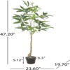 Artificial Wealth Tree, Indoor Pachira Macrocarpa Tree Artificial Plants, Fake Tree for Home Office Living Room Floor Decor Housewarming Gift - 3 of 4