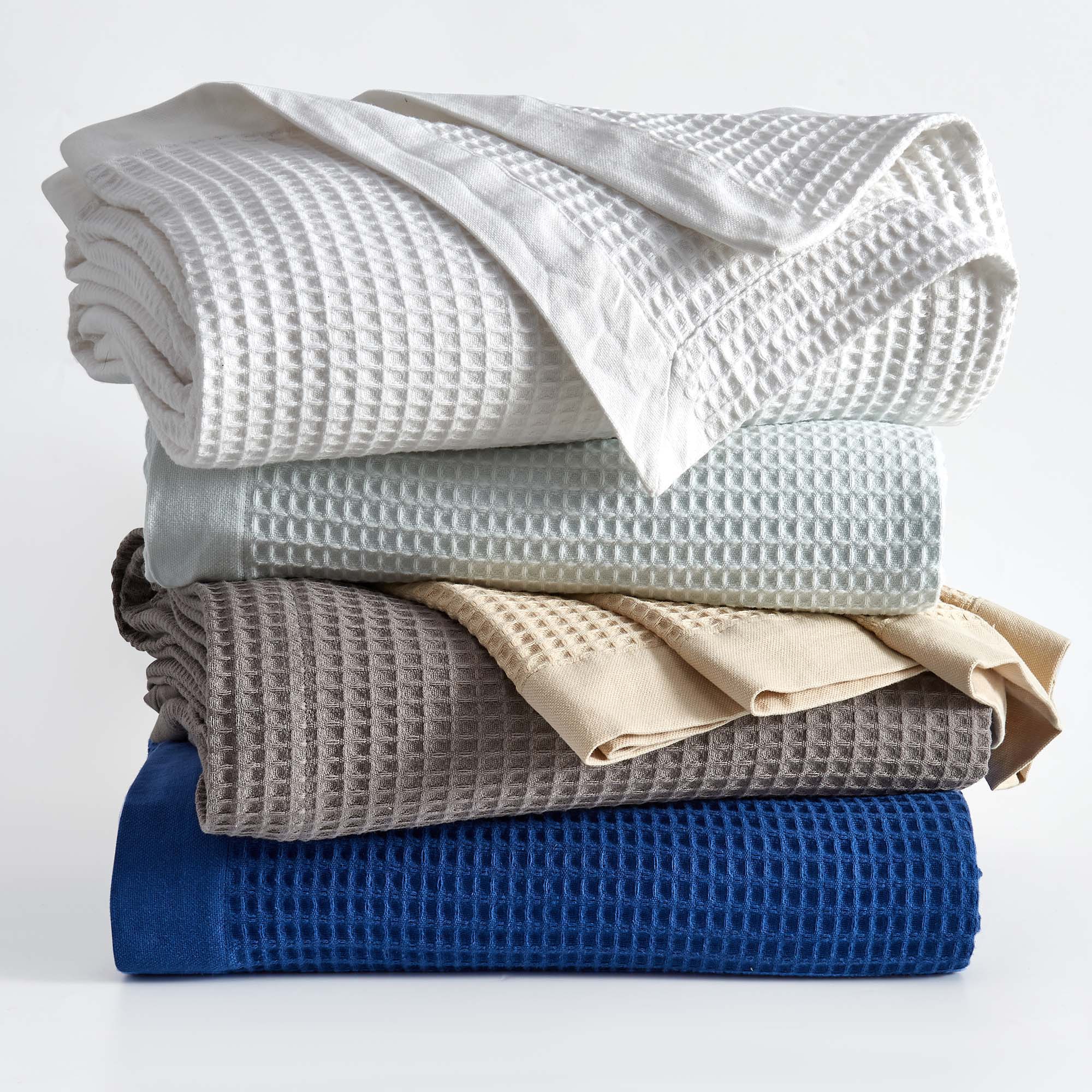 100% Cotton Waffle Weave All-Season Bed Blanket - Great Bay Home (King, White)