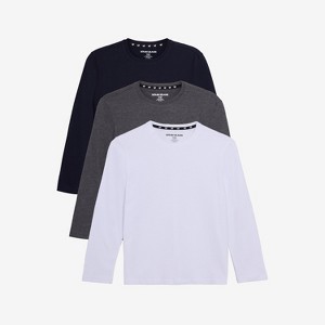 X RAY 3 Pack Kids And Boys 100% Cotton Long Sleeve Crewneck T-Shirts - 1 of 4
