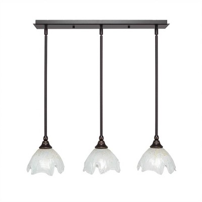 Toltec Lighting Any 3 - Light Chandelier in  Dark Granite with 7" Gold Ice Shade