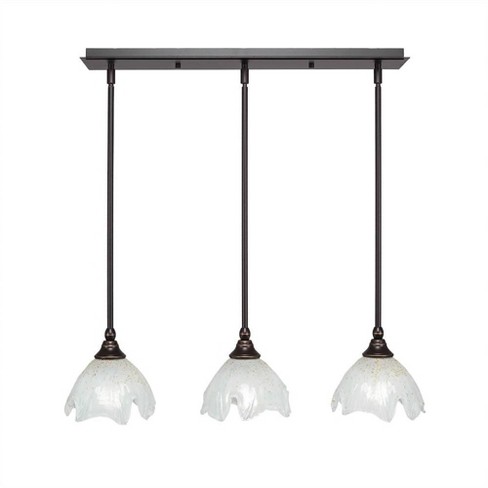 Toltec Lighting Any 3 - Light Chandelier in  Dark Granite with 7" Gold Ice Shade - image 1 of 1