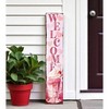 HomeRoots 48" Pink Solid Wood Hearts Welcome Porch Sign - 2 of 4