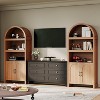 71" Arched Storage Cabinet with 5 Tiers, Mid-Century Style Doors, Kitchen Pantry and Display Shelves for Office, Dining Room, Living Room - 3 of 4