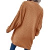 Imily Bela Womens Oversized Open Front Cable Knit Cardigan Sweaters Lantern Long Sleeve Chunky Outwear Coats - 3 of 4