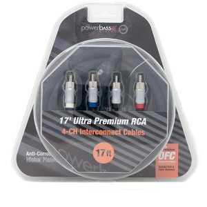 PowerBass XRCA-174 - 17' Premium 4 Channel OFC Twisted RCA Interconnect Cable - 1 of 1