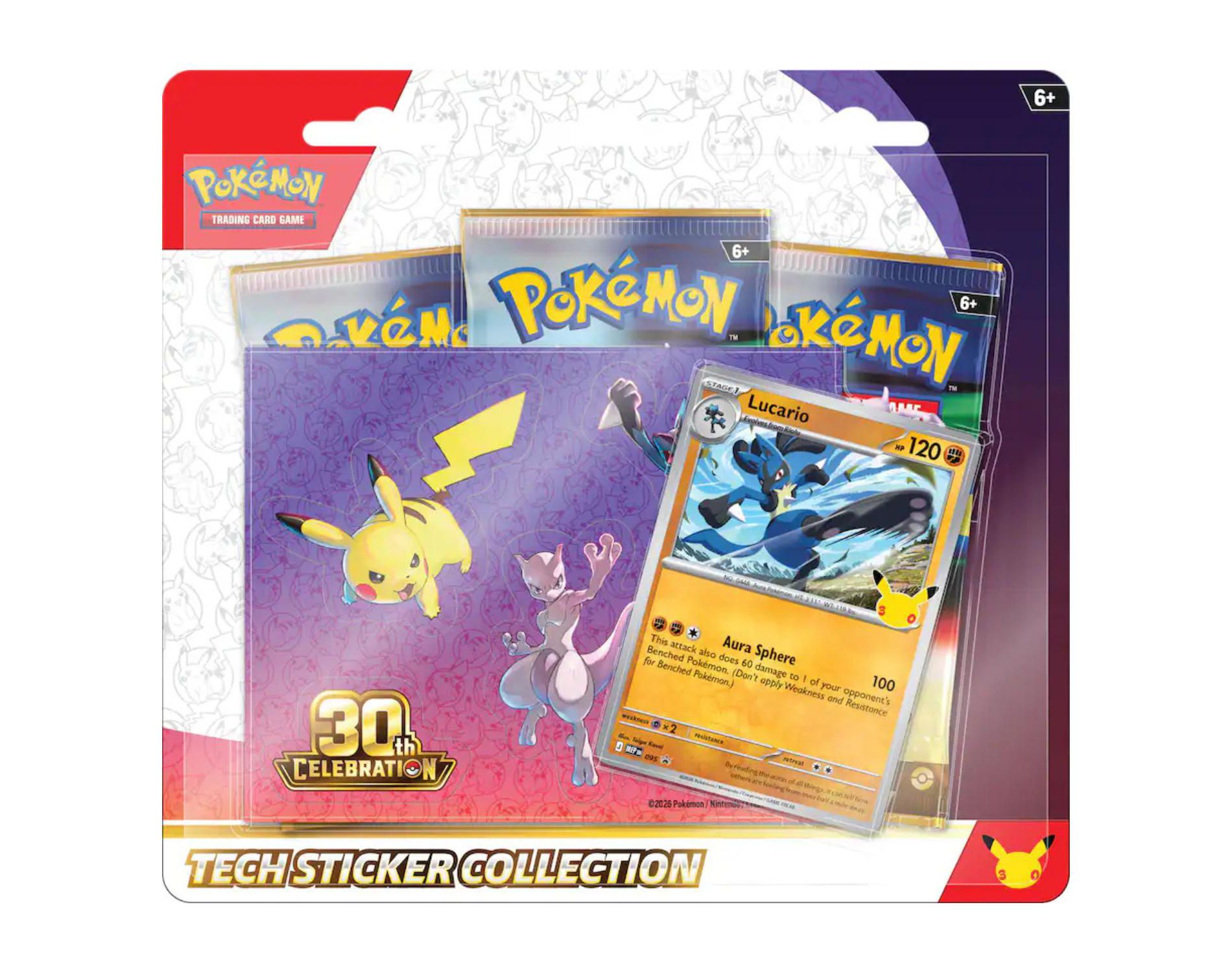 Pokemon 30th Celebration Tech Sticker Collection | Lucario