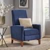 Fabric Push-Back Club Recliner with Rubberwood Legs and Contemporary Design - 4 of 4