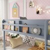 Okak Twin Size Solid Wood Floor Bunk Bed with Storage Shelves & Ladder,Contemporary Bed Frame for Bedroom,Kids Room - 4 of 4