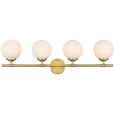 Elegant Lighting Ansley 4 light Brass and frosted white Bath Sconce