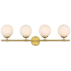 Elegant Lighting Ansley 4 light Brass and frosted white Bath Sconce - 1 of 4