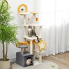 PawHut Cat Tree, 63 Inch Moon and Star Themed Cat Tower with Scratching Post, Hammock, Condo, Bed, Scratching Board & Cat Toys, Beige - 2 of 4