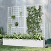 Lirago 6 ft. H x 3 ft. W Metal Planter Box privacy screen Garden Bed with Trellis and Wheels - White - 3 of 4