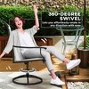 Patio Swivel Chairs Set of 2, High Back Patio Dining Chairs with All-Weather Mesh for Backyard, Lawn, Garden - 4 of 4