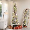 Whisen 7.5FT Prelit Artificial Christmas Tree with 220 LED Lights and 519 Branch Tips, Metal Stand - 2 of 4