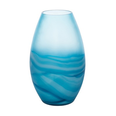 Beachcombers Large Blue Frosted Glass Vase