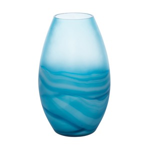 Beachcombers Large Blue Frosted Glass Vase - 1 of 4