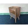 DOMETOUR 2PC Nightstand with Fabric Drawer, 2-Tier Storage Table, Wood Side Table for Bedroom/Living Room - Oak - 2 of 4