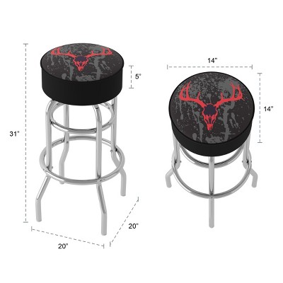 Black Metal Swivel Bar Stool with Foam Padding