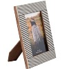 Sagebrook Home 4" x 6" Decorative Photo Frame - Contemporary Polyresin Black and White Etched Line Design Picture Frame - Home - 2 of 4