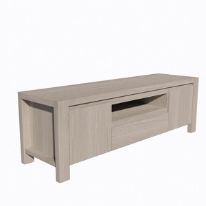 Farmhouse TV Stand for 65 Inch, TV Stands for Living Room with Sliding Doors and Adjustable Shelf, TV Console Table for Bedroom (Natural) - 1 of 1