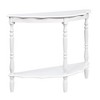 VYNXARIA 42in Retro Circular Curved Half-Moon Console Table with Cloud Design Top and Open Shelf Solid Wood Frame and Legs - 3 of 4