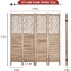 4 Panel Room Divider, 67" Tall Wood Privacy Screen, Freestanding Decorative Cutout Partition for Bedroom/Living Room - 3 of 4